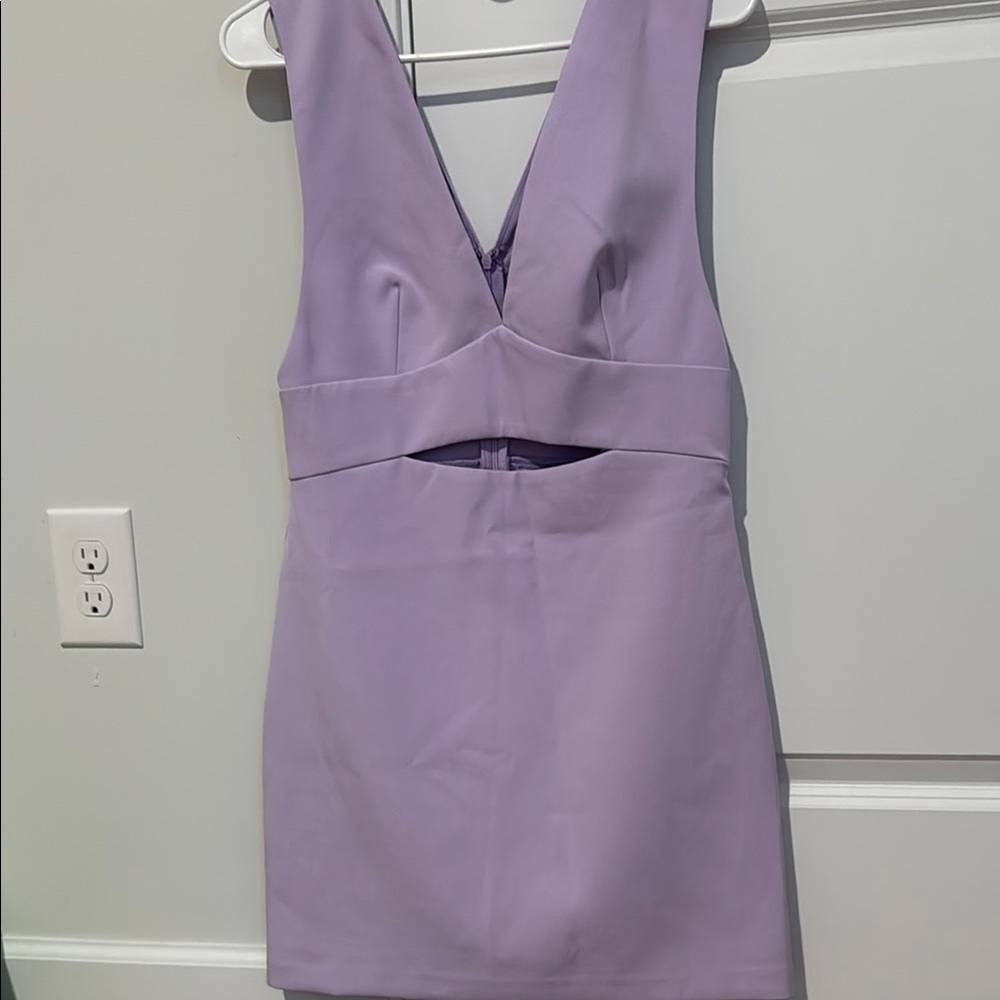 Endless Rose Purple Sheath Mini Dress Plunge Neckline Sleeveless